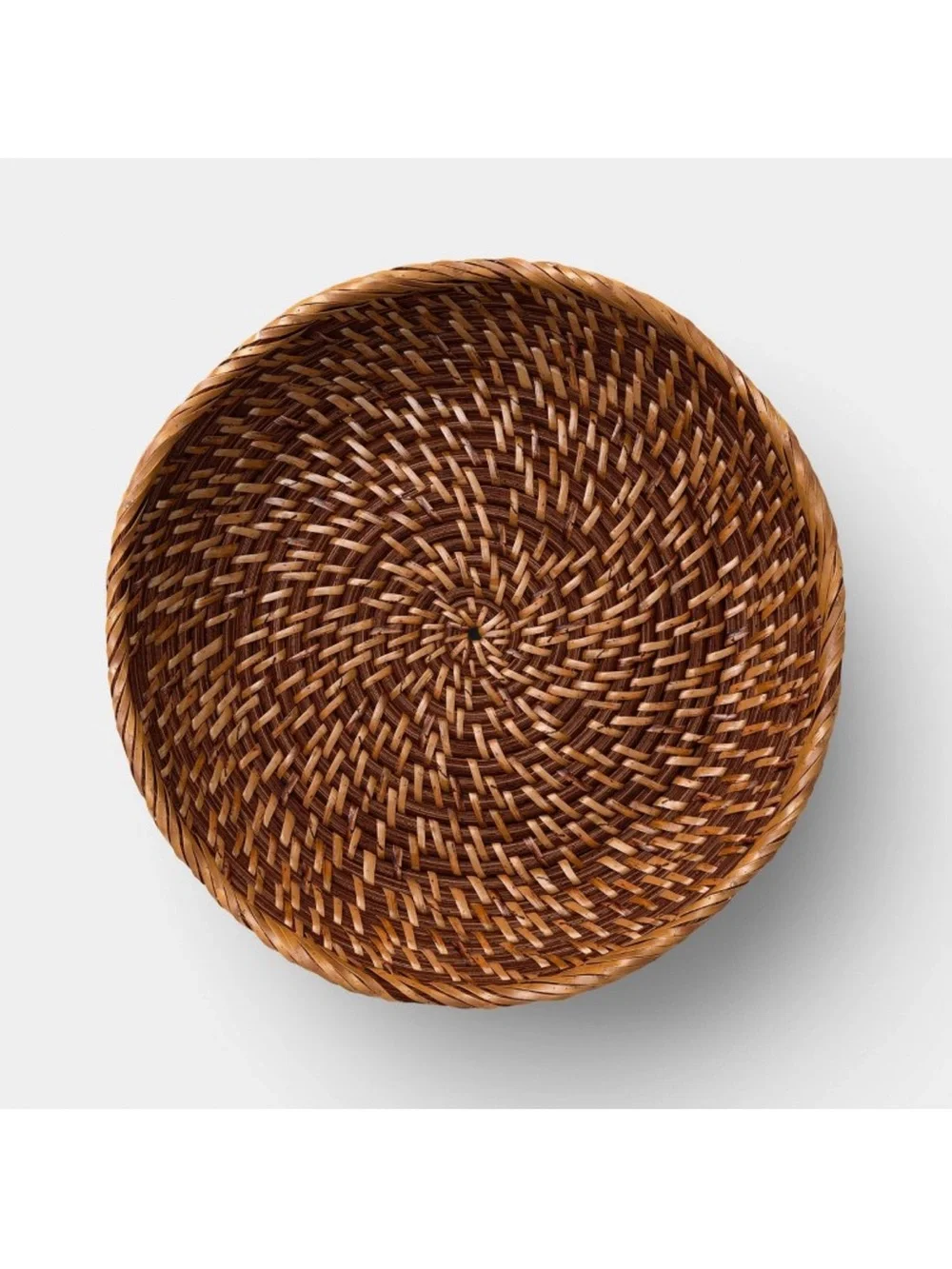 Threshold Rattan Fruit Bowl - Dark Walnut Tones